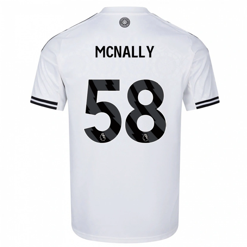 Danxen Uomo Maglia Alfie Mcnally #58 Bianco Nero Kit Gara Home 2025/26 Maglietta