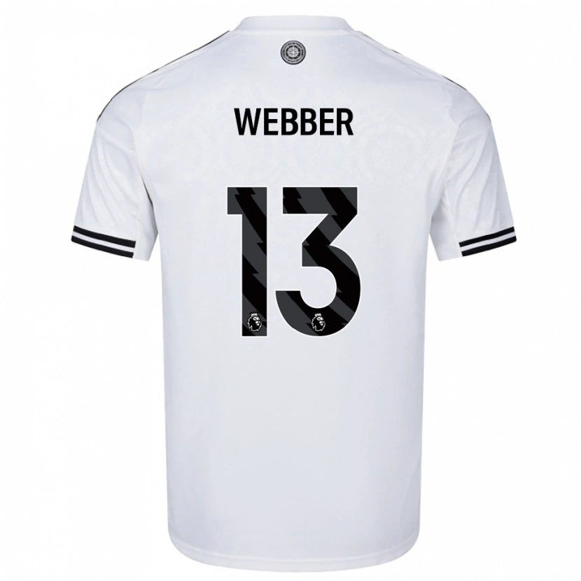 Danxen Uomo Maglia Amber Webber #13 Bianco Nero Kit Gara Home 2025/26 Maglietta