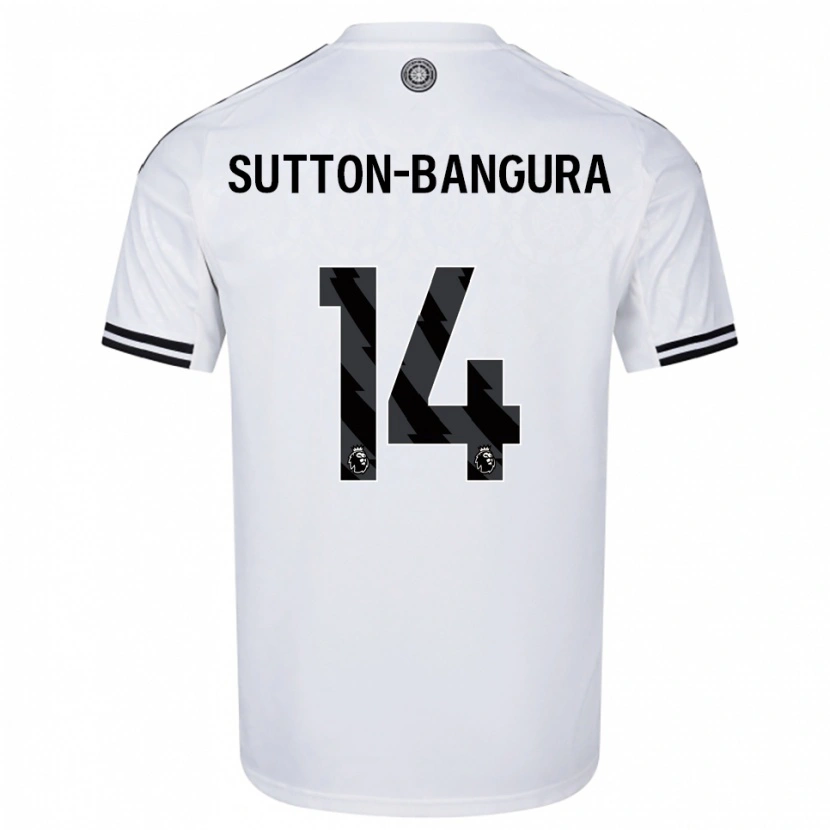 Danxen Uomo Maglia William Sutton-Bangura #14 Bianco Nero Kit Gara Home 2025/26 Maglietta
