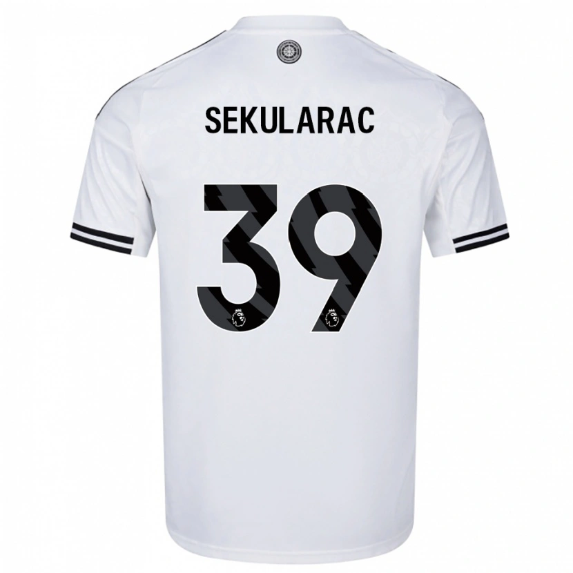 Danxen Uomo Maglia Kristian Sekularac #39 Bianco Nero Kit Gara Home 2025/26 Maglietta