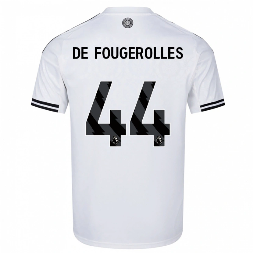 Danxen Uomo Maglia Luc De Fougerolles #44 Bianco Nero Kit Gara Home 2025/26 Maglietta