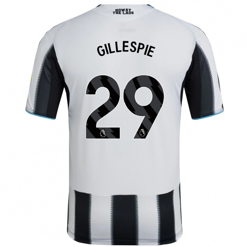 Danxen Uomo Maglia Mark Gillespie #29 Nero Bianco Kit Gara Home 2025/26 Maglietta