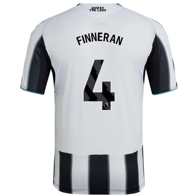 Danxen Uomo Maglia Rory Finneran #4 Nero Bianco Kit Gara Home 2025/26 Maglietta