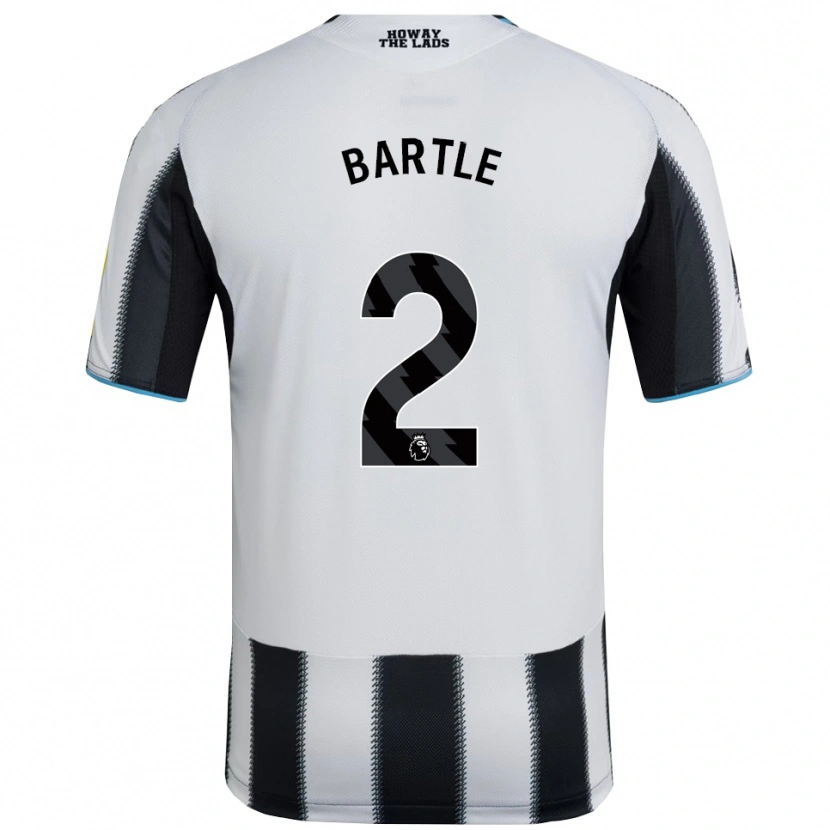 Danxen Uomo Maglia Jodie Bartle #2 Nero Bianco Kit Gara Home 2025/26 Maglietta