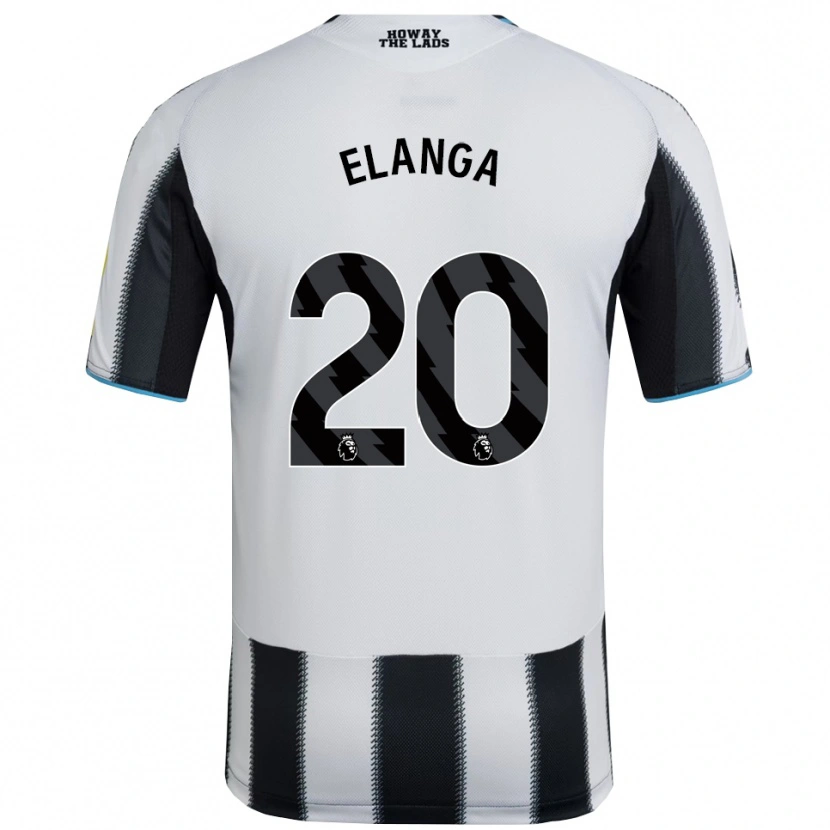 Danxen Uomo Maglia Anthony Elanga #20 Nero Bianco Kit Gara Home 2025/26 Maglietta