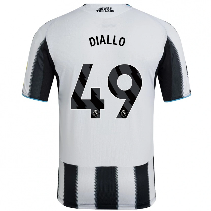 Danxen Uomo Maglia Amadou Diallo #49 Nero Bianco Kit Gara Home 2025/26 Maglietta