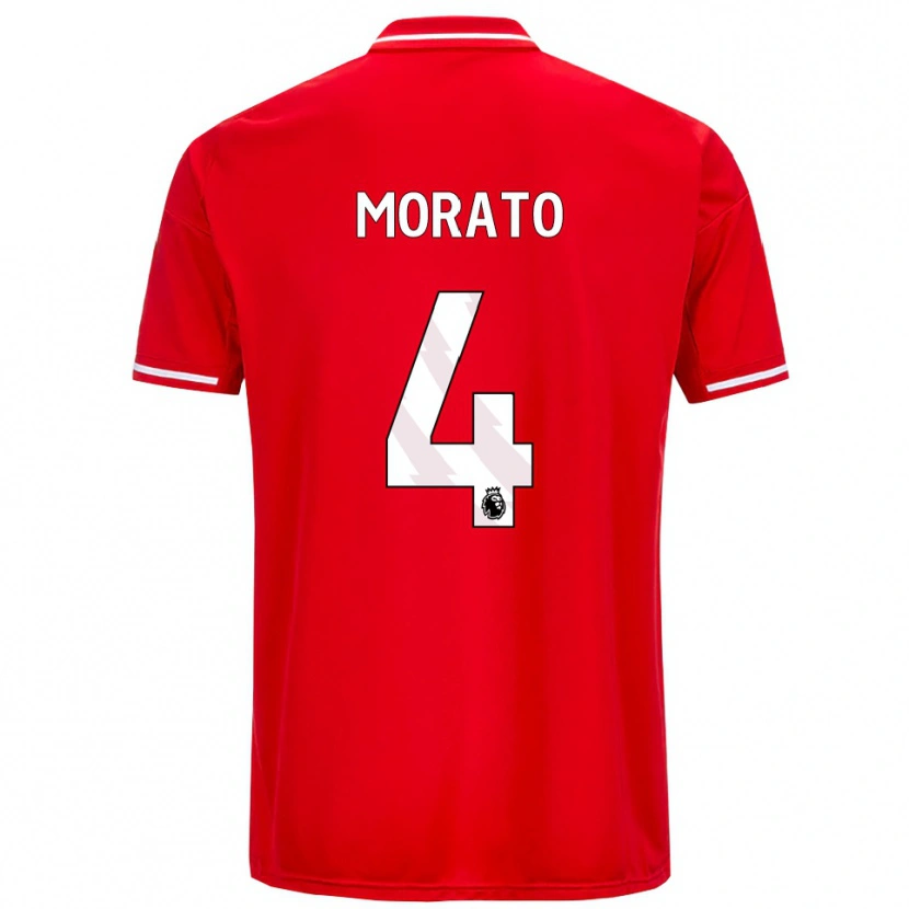 Danxen Uomo Maglia Morato #4 Rosso Bianco Kit Gara Home 2025/26 Maglietta