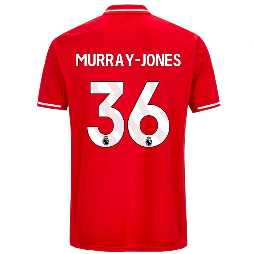 Danxen Uomo Maglia George Murray-Jones #36 Rosso Bianco Kit Gara Home 2025/26 Maglietta