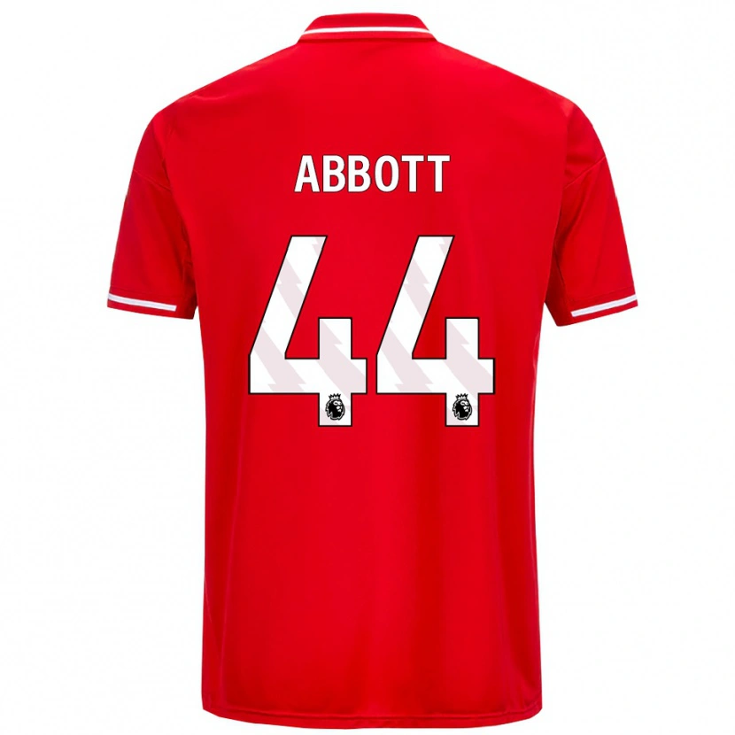 Danxen Uomo Maglia Zach Abbott #44 Rosso Bianco Kit Gara Home 2025/26 Maglietta