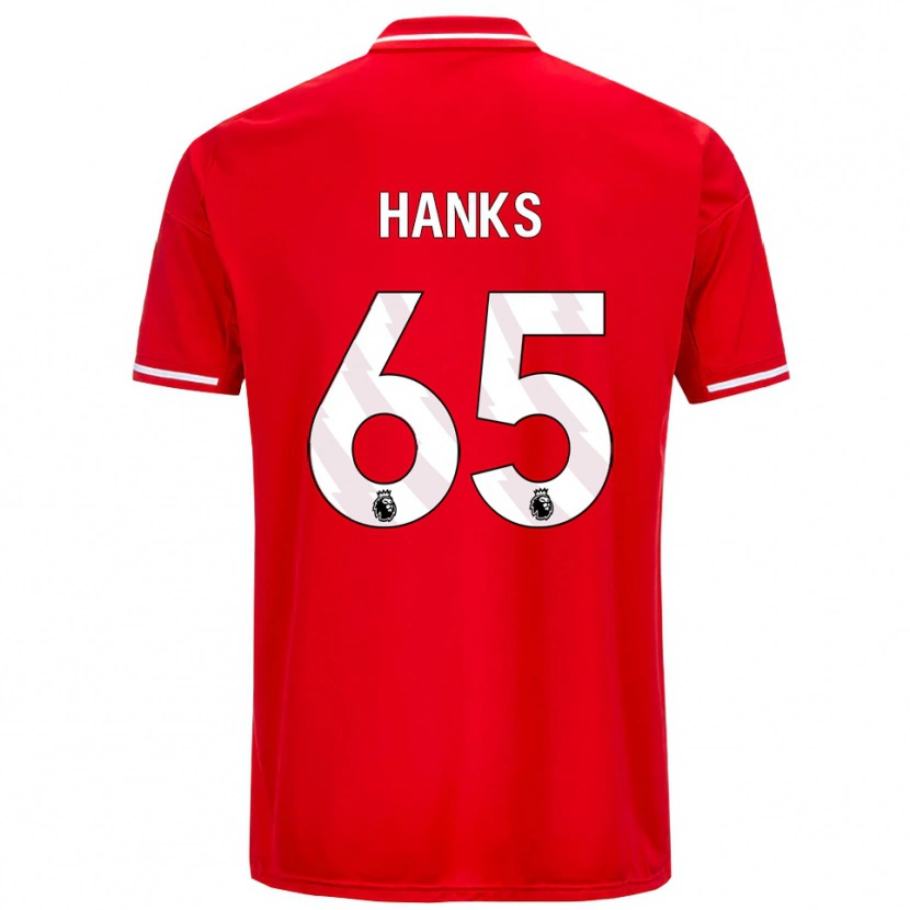 Danxen Uomo Maglia Justin Hanks #65 Rosso Bianco Kit Gara Home 2025/26 Maglietta