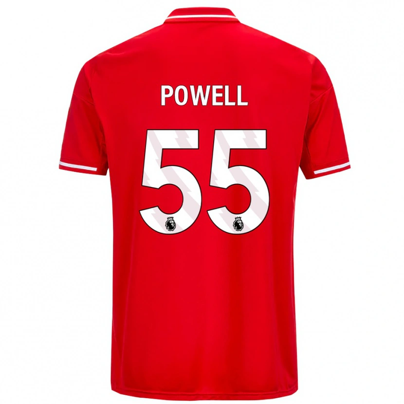 Danxen Uomo Maglia Josh Powell #55 Rosso Bianco Kit Gara Home 2025/26 Maglietta