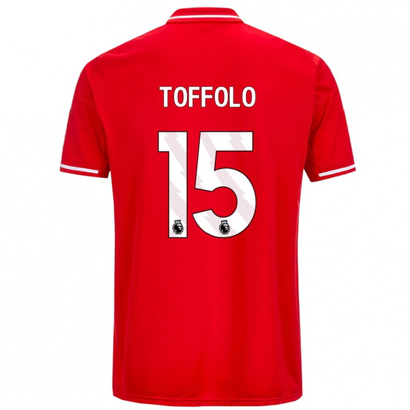 Danxen Uomo Maglia Harry Toffolo #15 Rosso Bianco Kit Gara Home 2025/26 Maglietta