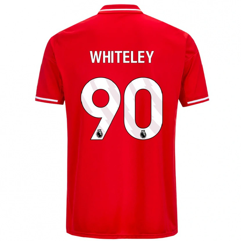 Danxen Uomo Maglia Jonathan Whiteley #90 Rosso Bianco Kit Gara Home 2025/26 Maglietta