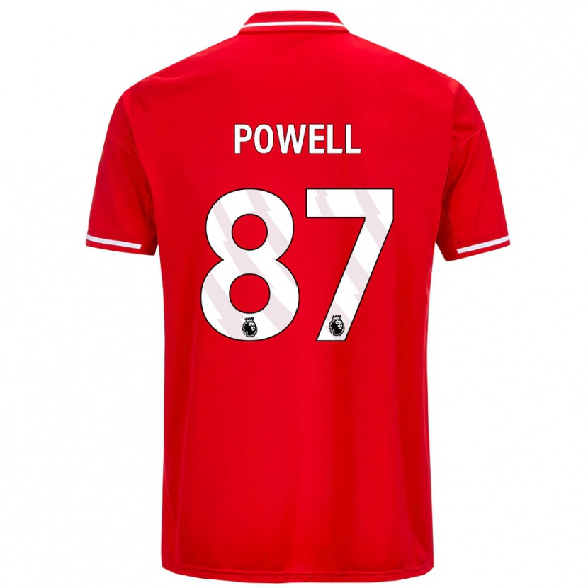 Danxen Uomo Maglia Jayden Powell #87 Rosso Bianco Kit Gara Home 2025/26 Maglietta