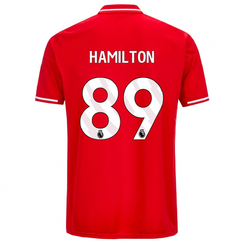 Danxen Uomo Maglia Scott Hamilton #89 Rosso Bianco Kit Gara Home 2025/26 Maglietta