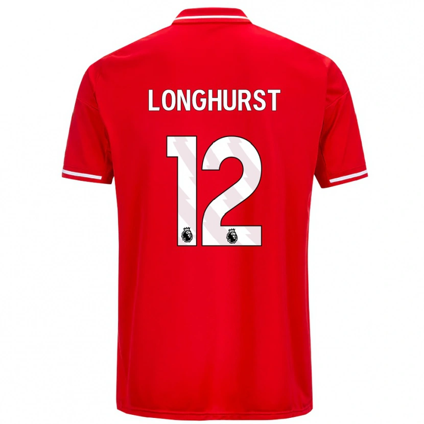 Danxen Uomo Maglia Kate Longhurst #12 Rosso Bianco Kit Gara Home 2025/26 Maglietta