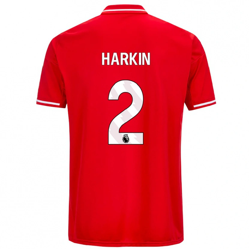 Danxen Uomo Maglia Lyndsey Harkin #2 Rosso Bianco Kit Gara Home 2025/26 Maglietta
