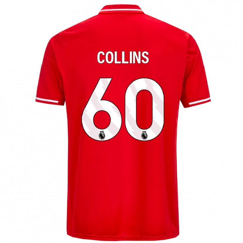 Danxen Uomo Maglia Sam Collins #60 Rosso Bianco Kit Gara Home 2025/26 Maglietta