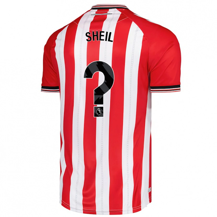 Danxen Uomo Maglia Tom Sheil #0 Rosso Bianco Kit Gara Home 2025/26 Maglietta