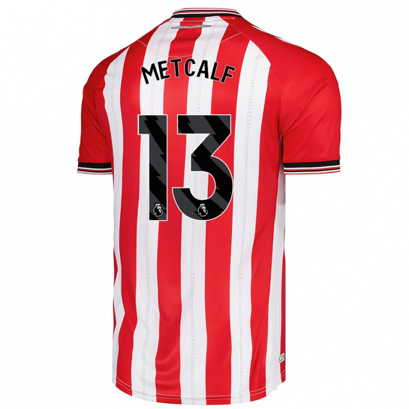 Danxen Uomo Maglia Ben Metcalf #13 Rosso Bianco Kit Gara Home 2025/26 Maglietta