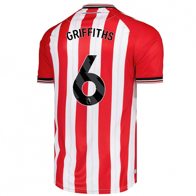 Danxen Uomo Maglia Louise Griffiths #6 Rosso Bianco Kit Gara Home 2025/26 Maglietta