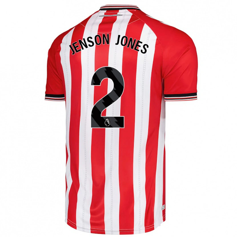 Danxen Uomo Maglia Jenson Jones #2 Rosso Bianco Kit Gara Home 2025/26 Maglietta