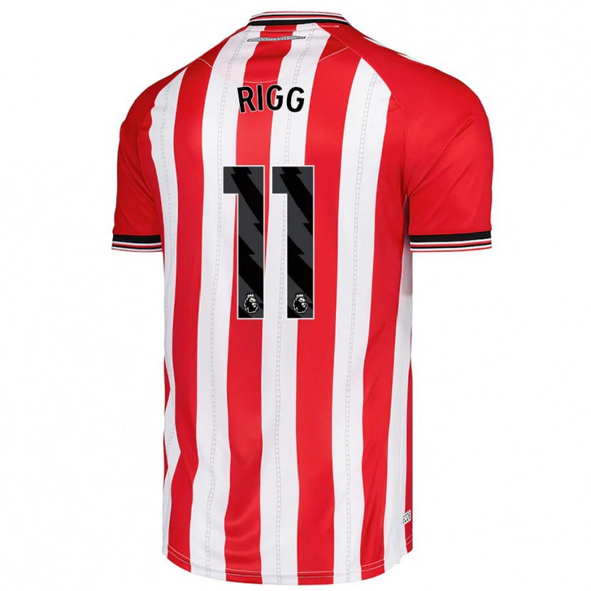 Danxen Uomo Maglia Chris Rigg #11 Rosso Bianco Kit Gara Home 2025/26 Maglietta