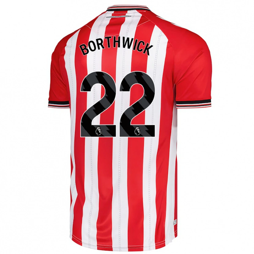Danxen Uomo Maglia Megan Borthwick #22 Rosso Bianco Kit Gara Home 2025/26 Maglietta