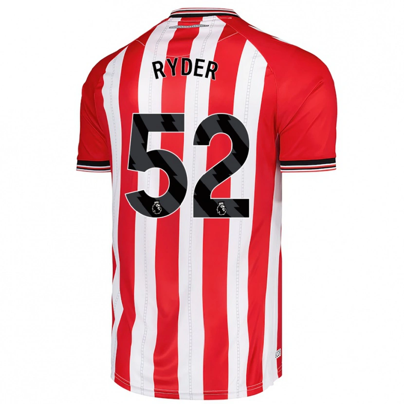 Danxen Uomo Maglia Joe Ryder #52 Rosso Bianco Kit Gara Home 2025/26 Maglietta