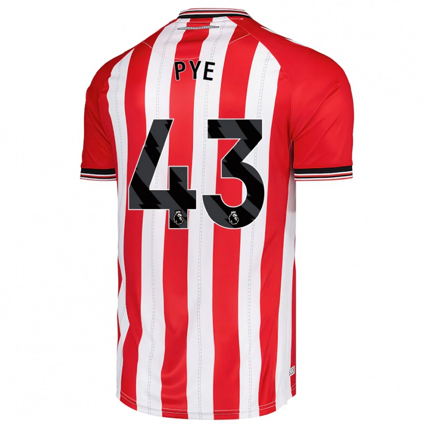 Danxen Uomo Maglia Connor Pye #43 Rosso Bianco Kit Gara Home 2025/26 Maglietta