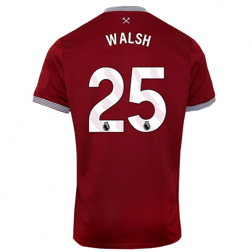 Danxen Uomo Maglia Megan Walsh #25 Borgogna Bianco Kit Gara Home 2025/26 Maglietta