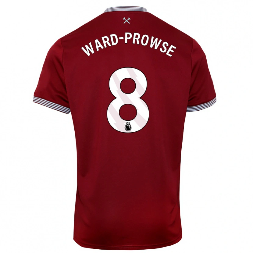 Danxen Uomo Maglia James Ward-Prowse #8 Borgogna Bianco Kit Gara Home 2025/26 Maglietta