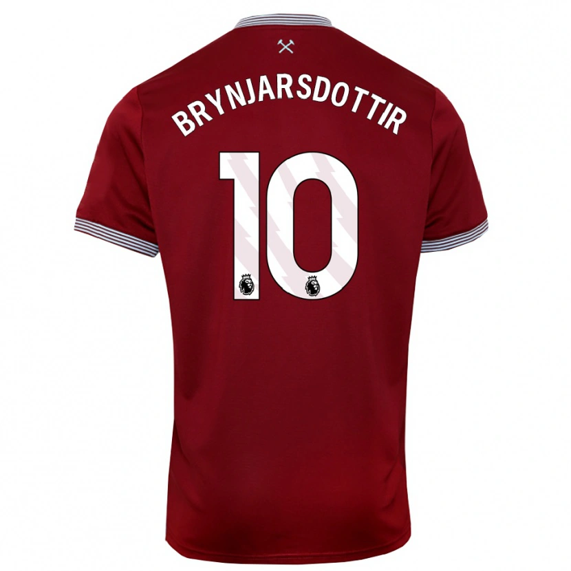 Danxen Uomo Maglia Dagný Brynjarsdóttir #10 Borgogna Bianco Kit Gara Home 2025/26 Maglietta