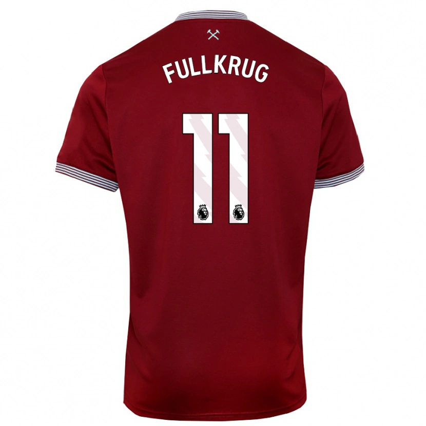 Danxen Uomo Maglia Niclas Füllkrug #11 Borgogna Bianco Kit Gara Home 2025/26 Maglietta