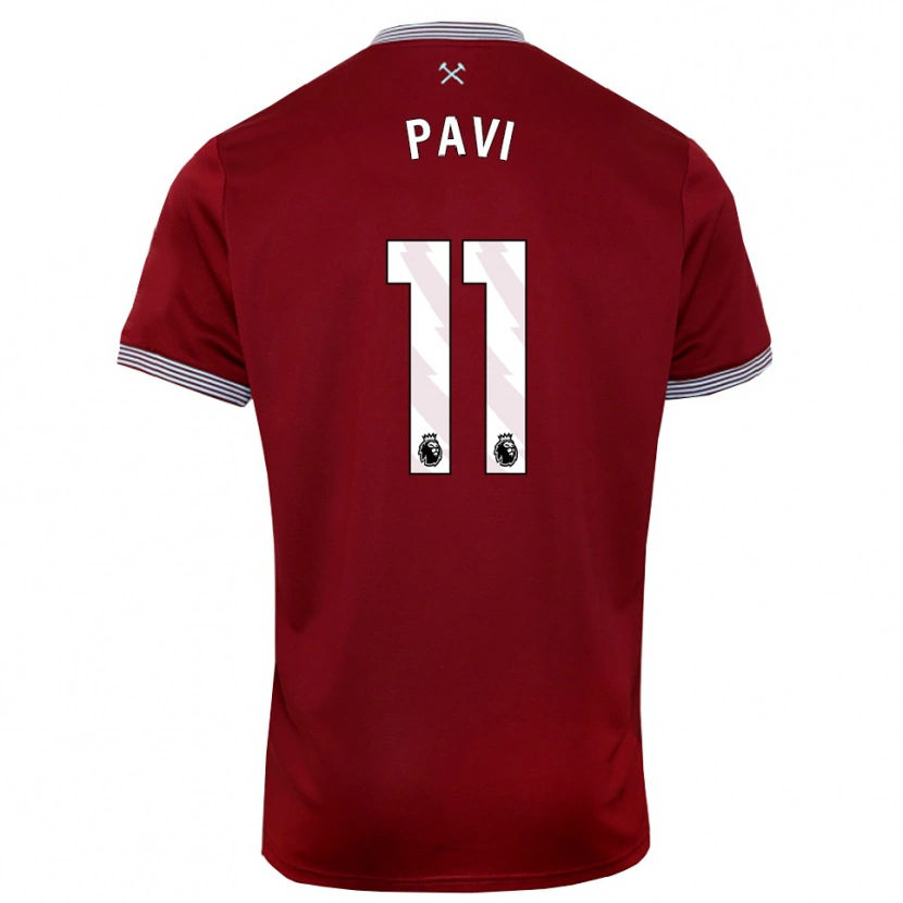 Danxen Uomo Maglia Manuela Paví #11 Borgogna Bianco Kit Gara Home 2025/26 Maglietta