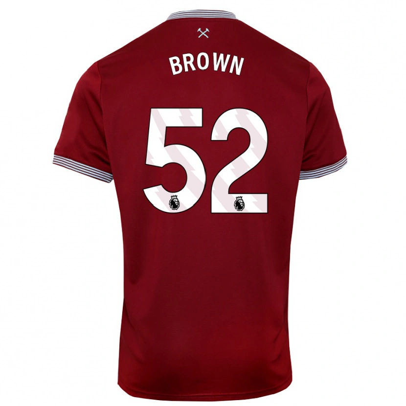 Danxen Uomo Maglia Luis Brown #52 Borgogna Bianco Kit Gara Home 2025/26 Maglietta