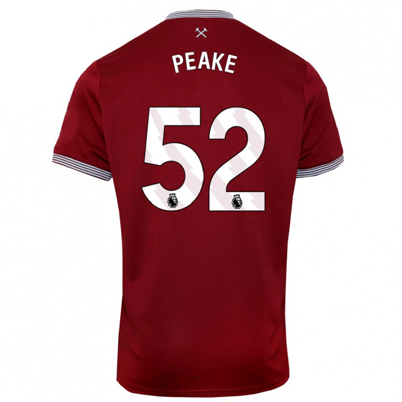 Danxen Uomo Maglia Lennon Peake #52 Borgogna Bianco Kit Gara Home 2025/26 Maglietta