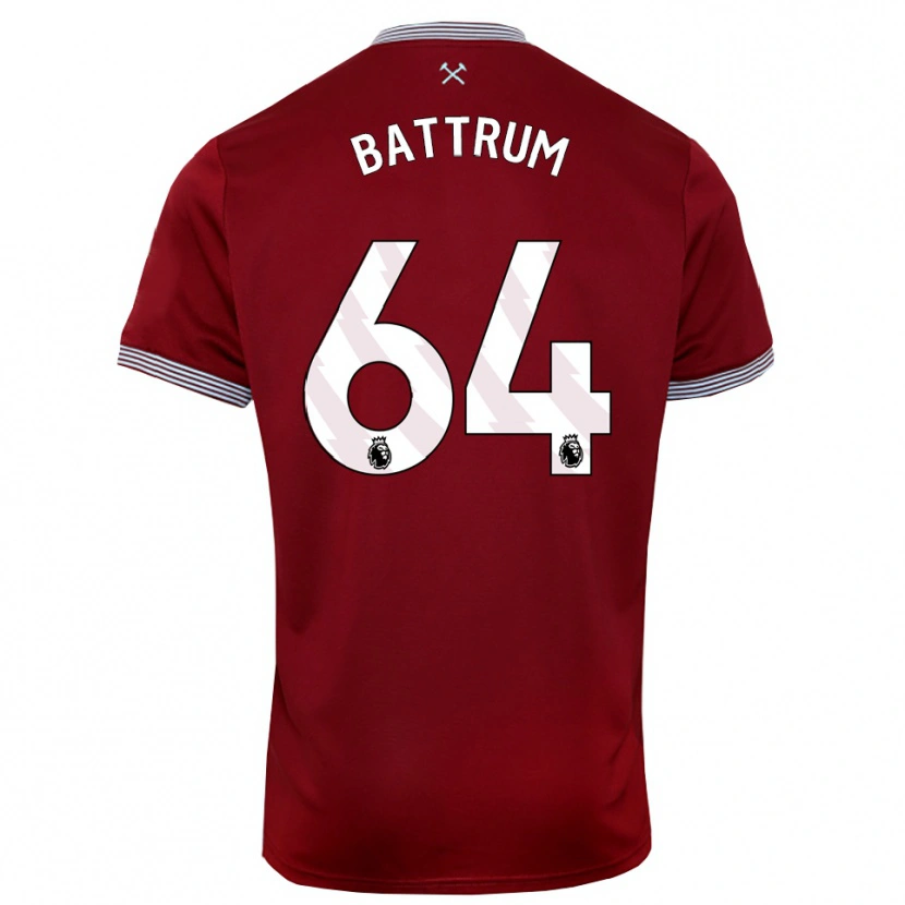 Danxen Uomo Maglia Ryan Battrum #64 Borgogna Bianco Kit Gara Home 2025/26 Maglietta