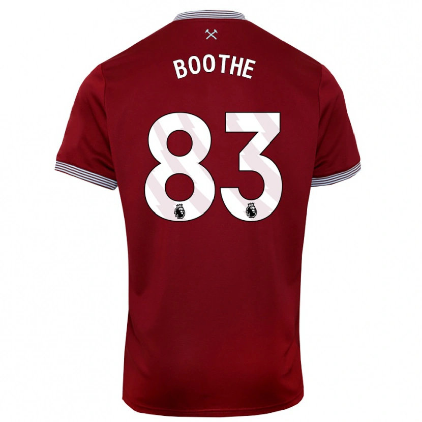 Danxen Uomo Maglia Sebastian Boothe #83 Borgogna Bianco Kit Gara Home 2025/26 Maglietta