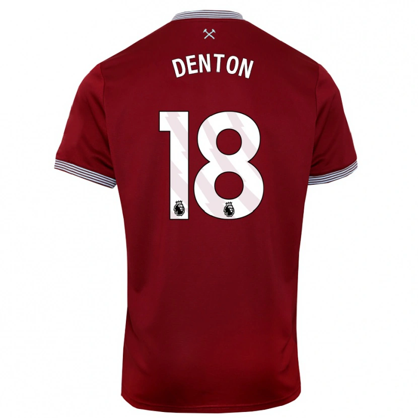 Danxen Uomo Maglia Anouk Denton #18 Borgogna Bianco Kit Gara Home 2025/26 Maglietta