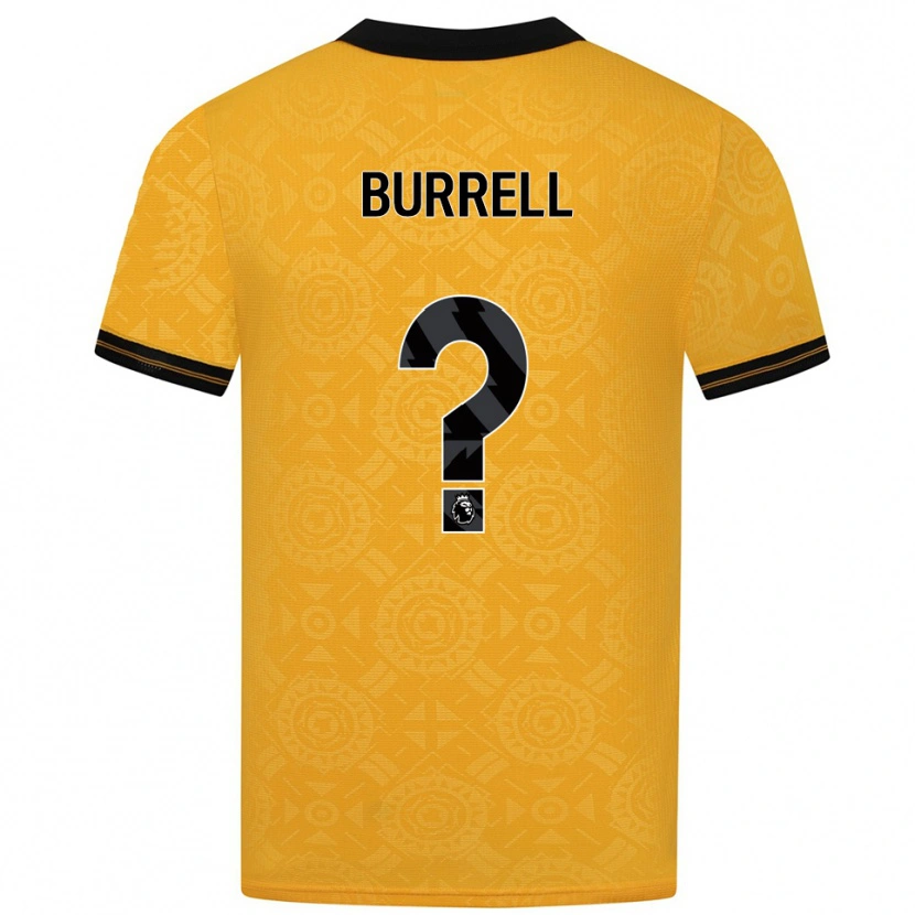 Danxen Uomo Maglia Ackeme Francis Burrell #0 Giallo Nero Kit Gara Home 2025/26 Maglietta