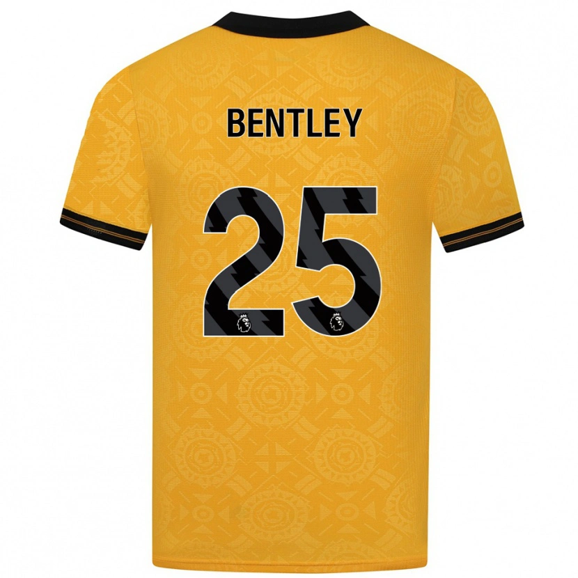 Danxen Uomo Maglia Daniel Bentley #25 Giallo Nero Kit Gara Home 2025/26 Maglietta
