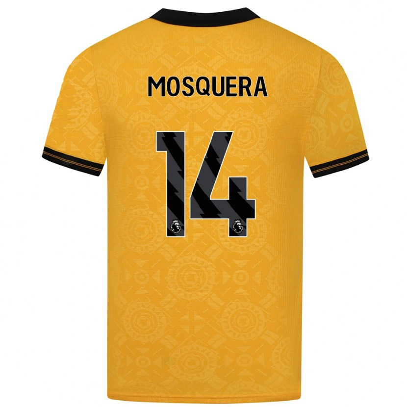 Danxen Uomo Maglia Yerson Mosquera #14 Giallo Nero Kit Gara Home 2025/26 Maglietta