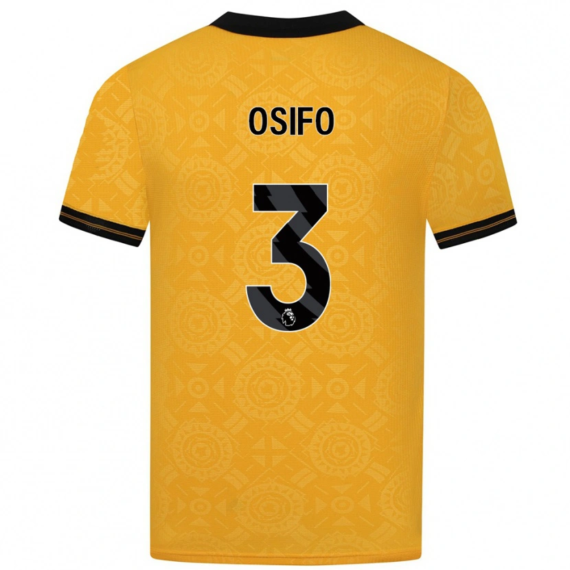Danxen Uomo Maglia David Osifo #3 Giallo Nero Kit Gara Home 2025/26 Maglietta