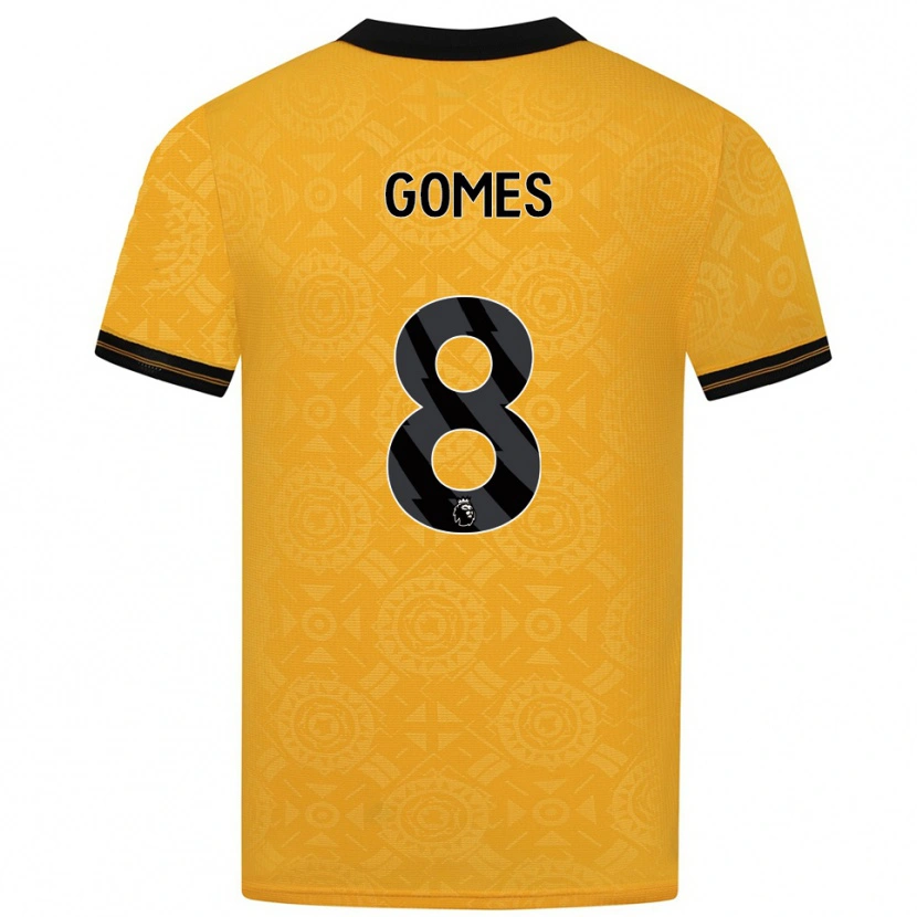 Danxen Uomo Maglia João Gomes #8 Giallo Nero Kit Gara Home 2025/26 Maglietta