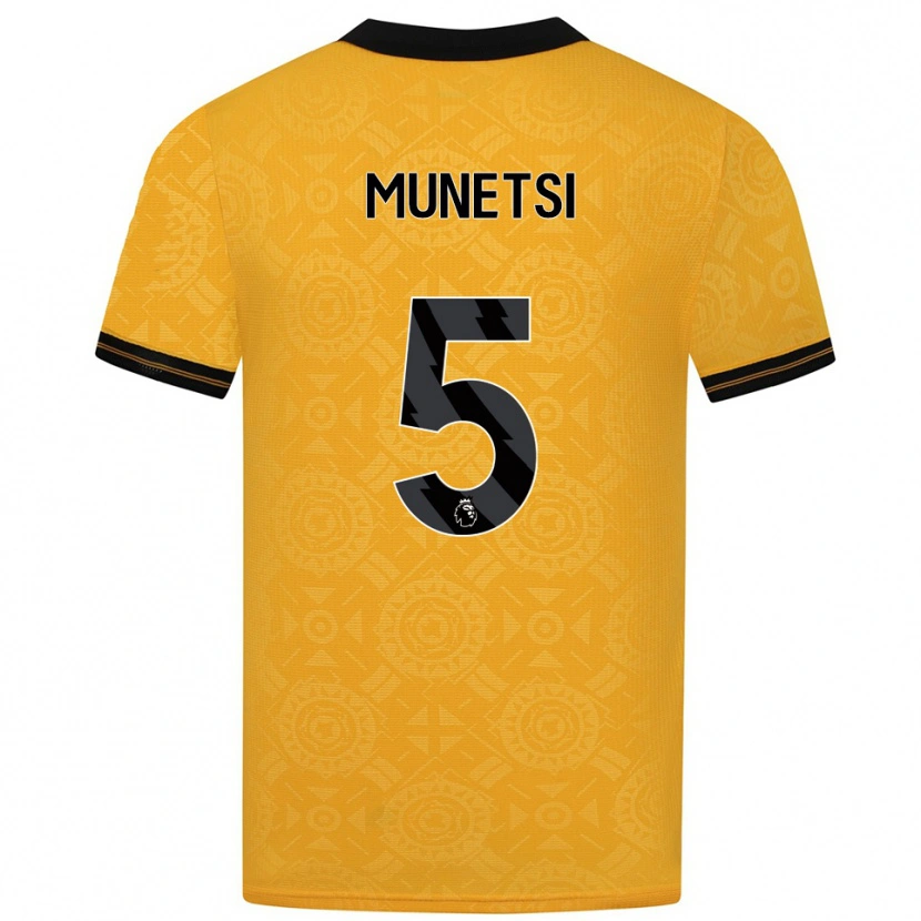 Danxen Uomo Maglia Marshall Munetsi #5 Giallo Nero Kit Gara Home 2025/26 Maglietta