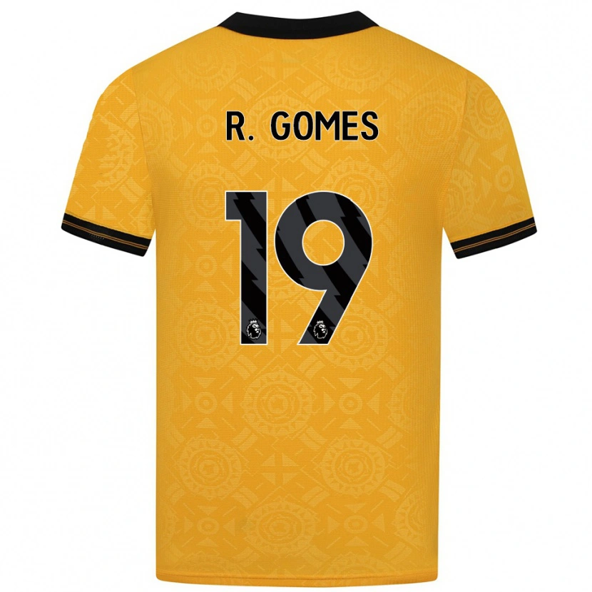 Danxen Uomo Maglia Rodrigo Gomes #19 Giallo Nero Kit Gara Home 2025/26 Maglietta