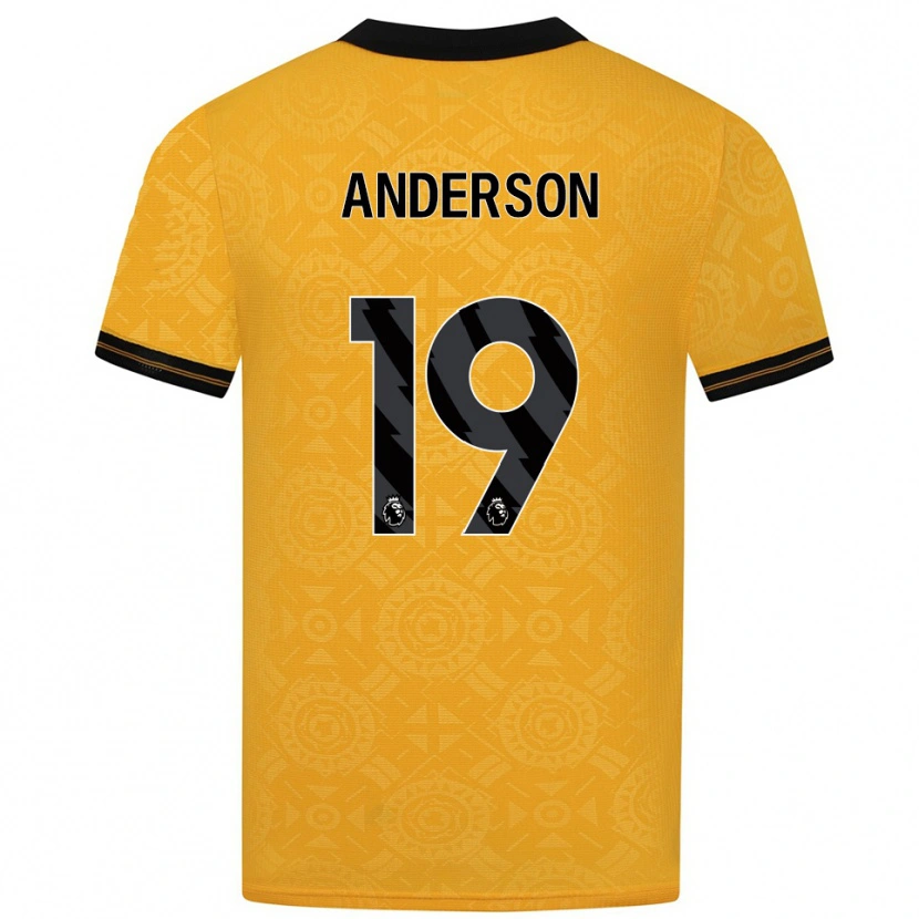 Danxen Uomo Maglia Becky Anderson #19 Giallo Nero Kit Gara Home 2025/26 Maglietta