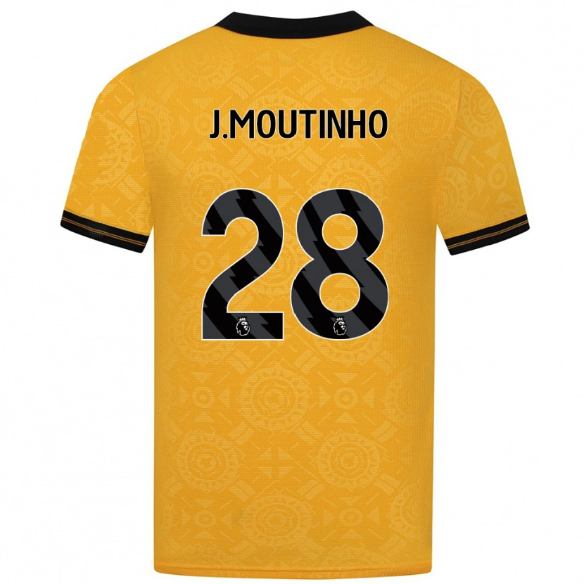 Danxen Uomo Maglia Joao Moutinho #28 Giallo Nero Kit Gara Home 2025/26 Maglietta