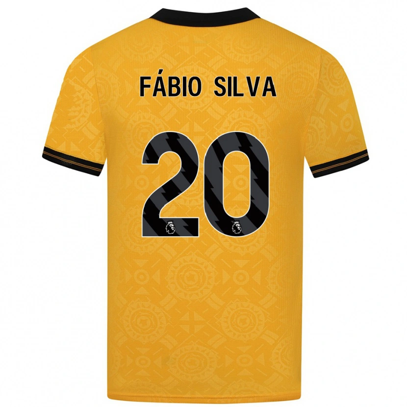 Danxen Uomo Maglia Fábio Silva #20 Giallo Nero Kit Gara Home 2025/26 Maglietta